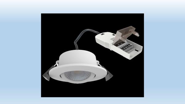 LED Einbauspot IP65, schwenkbar / Leistung und Lichtfarbe einstellbar / Dim-Treiber extern